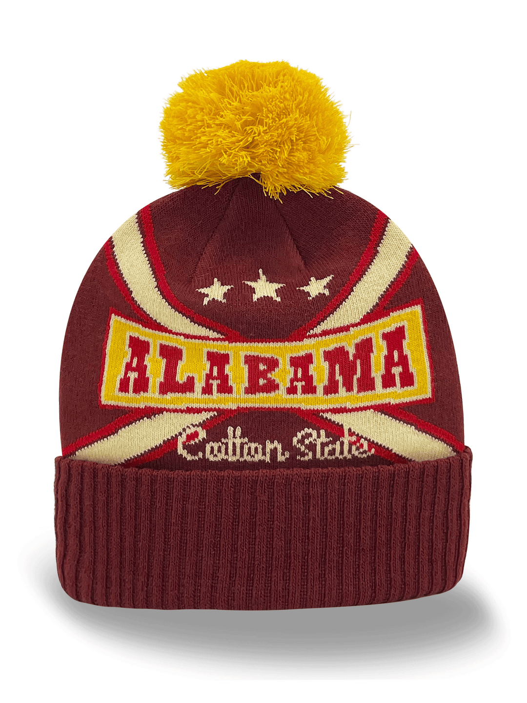 Alabama State Knit Beanie Hat with Pom Pom Winter Travel Souvenir Gift
