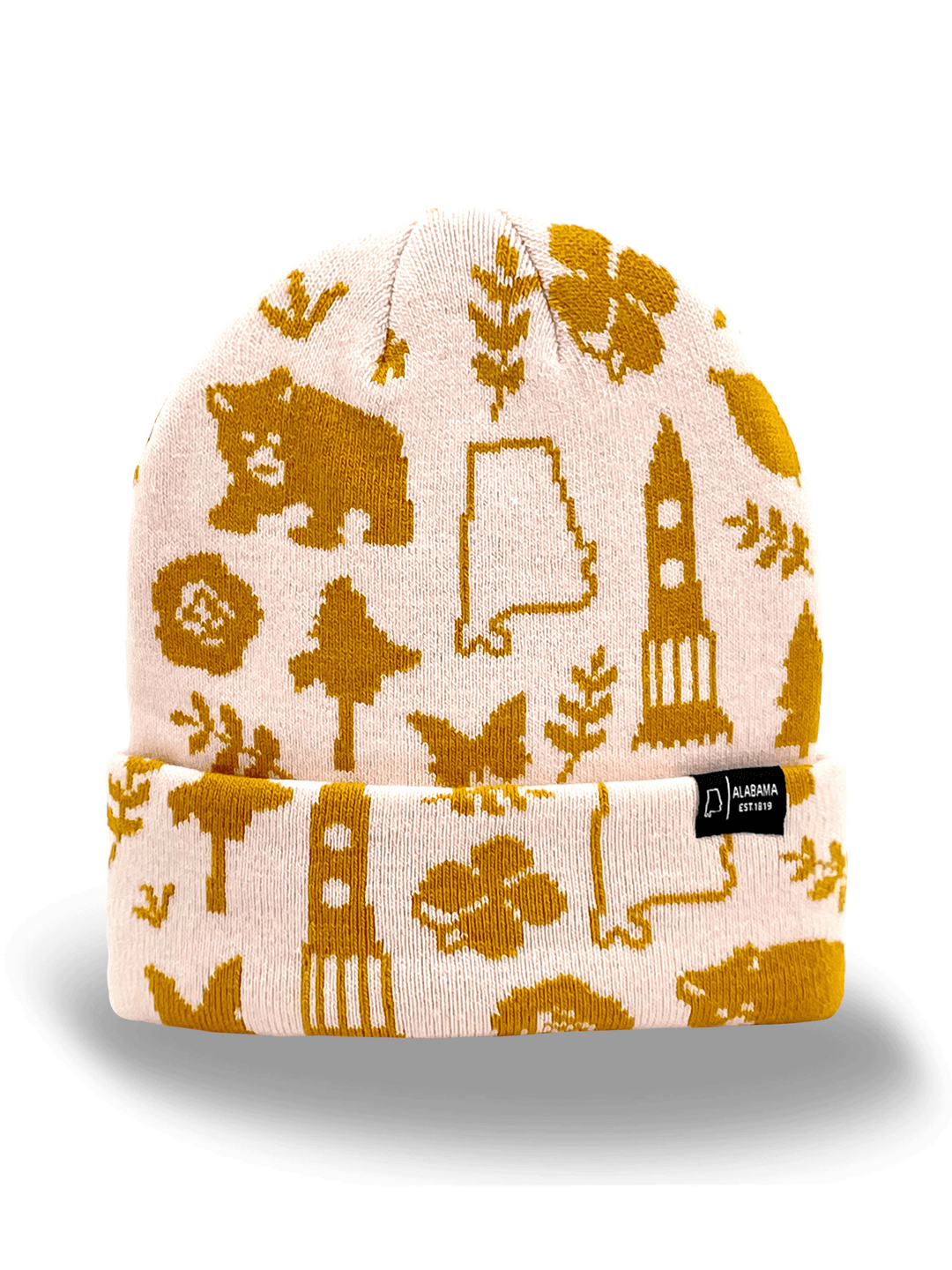 Alabama Knit Beanie Hat – State Icons, Winter Warm, Southern Travel Souvenir Gift