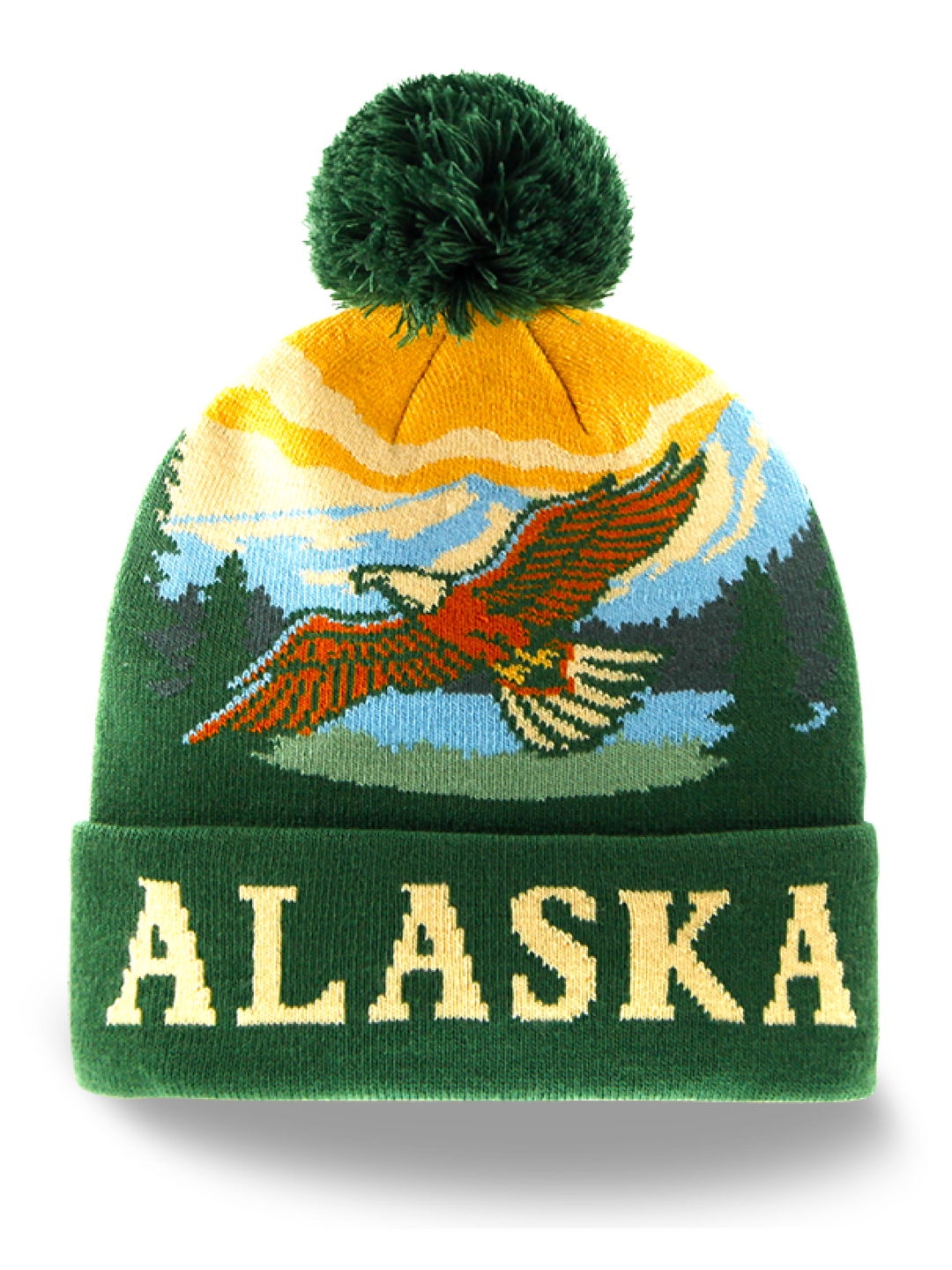 Alaska Eagle Wildlife Knit Beanie Warm Winter Travel Souvenir Hat