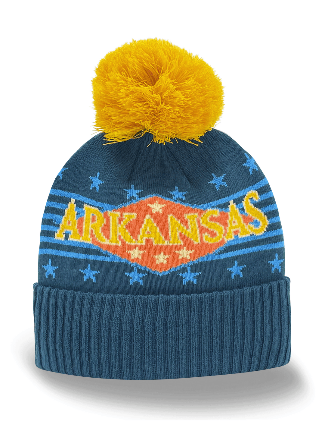 Arkansas State Knit Beanie Winter Hat with Pom Pom for Men Women Outdoor Travel