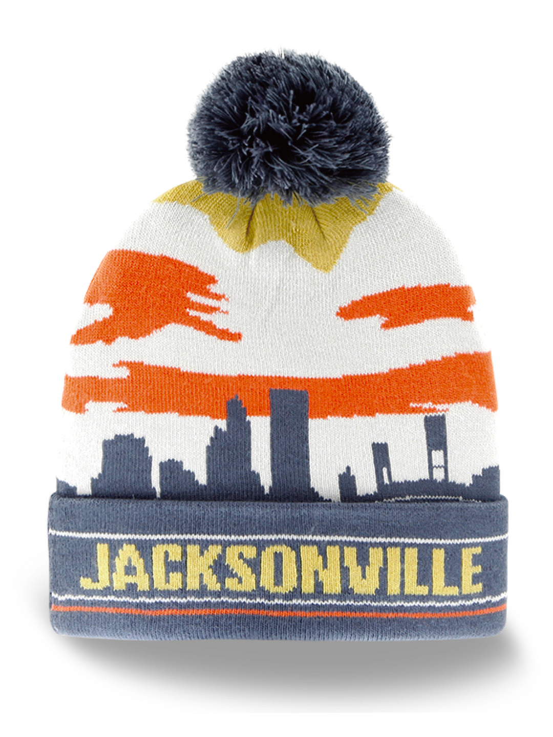 Jacksonville City Skyline Knit Beanie Hat with Pom Pom Winter Cap