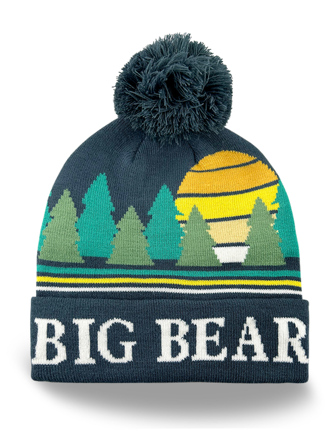 Big Bear Lake Hiking Knit Pom Beanie Souvenir Winter Outdoor Travel Hat