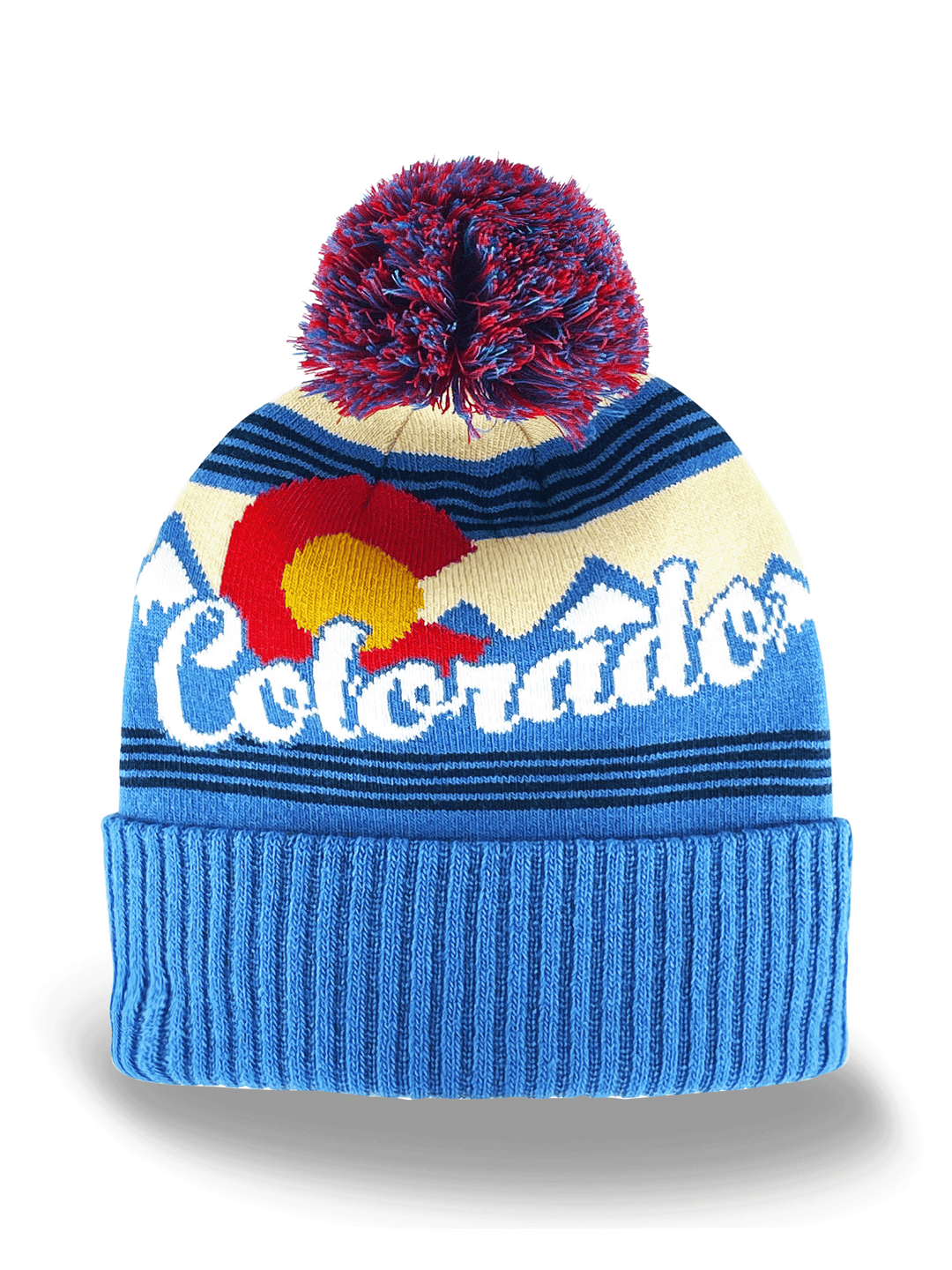 Colorado Knit Beanie with Pom Pom Winter Hat Mountain State Souvenir Gift