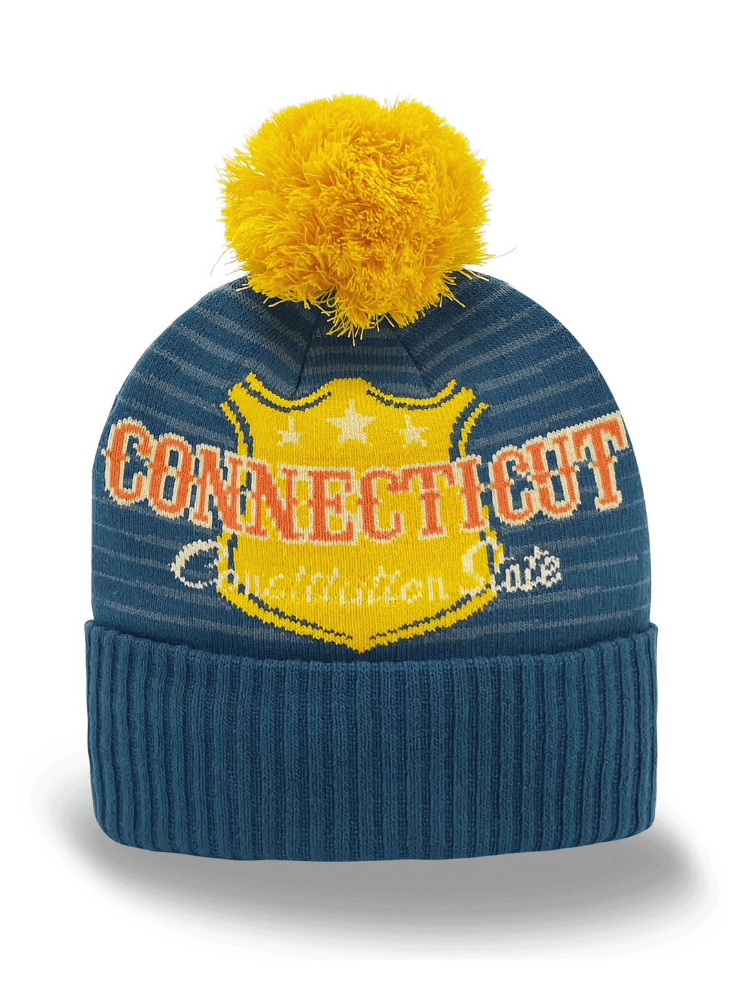 Connecticut Knit Beanie Winter Hat with Pom Pom | Constitution State Souvenir Gift