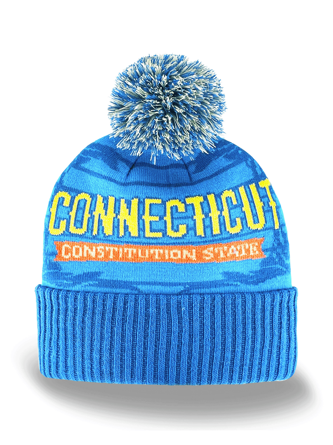 Connecticut Beanie Winter Knit Hat with Pom Pom Constitution State Design