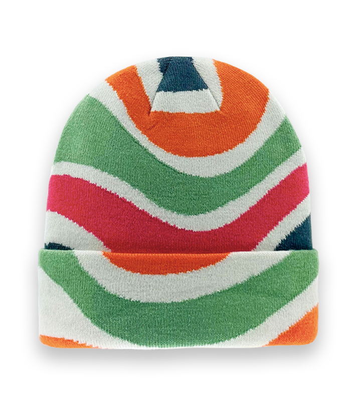Colorful Wave Stripe Knit Beanie Hat – Retro Artistic Winter Warm Unisex Accessory-NI60009