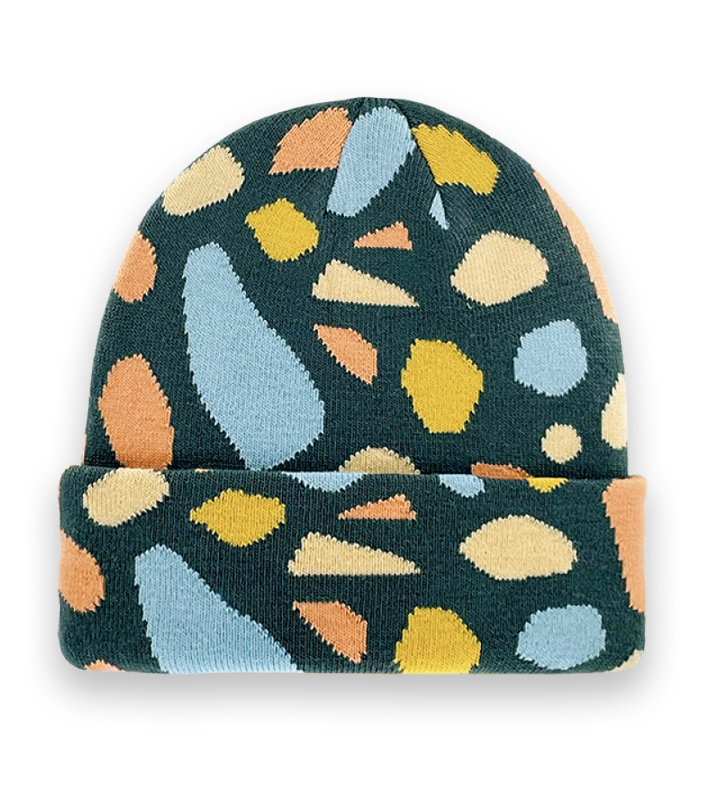 Dark Abstract Geometric Fragment Beanie Hat – Knit Unisex Winter Cap with Colorful Style-NI60048