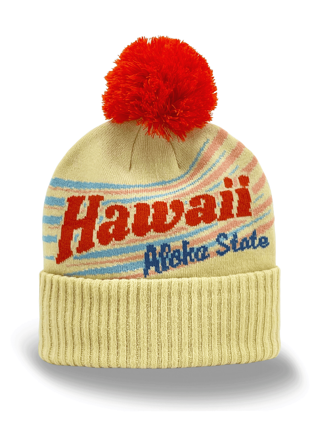 Hawaii Aloha State Knit Beanie Winter Hat with Pom Pom for Men Women Travel