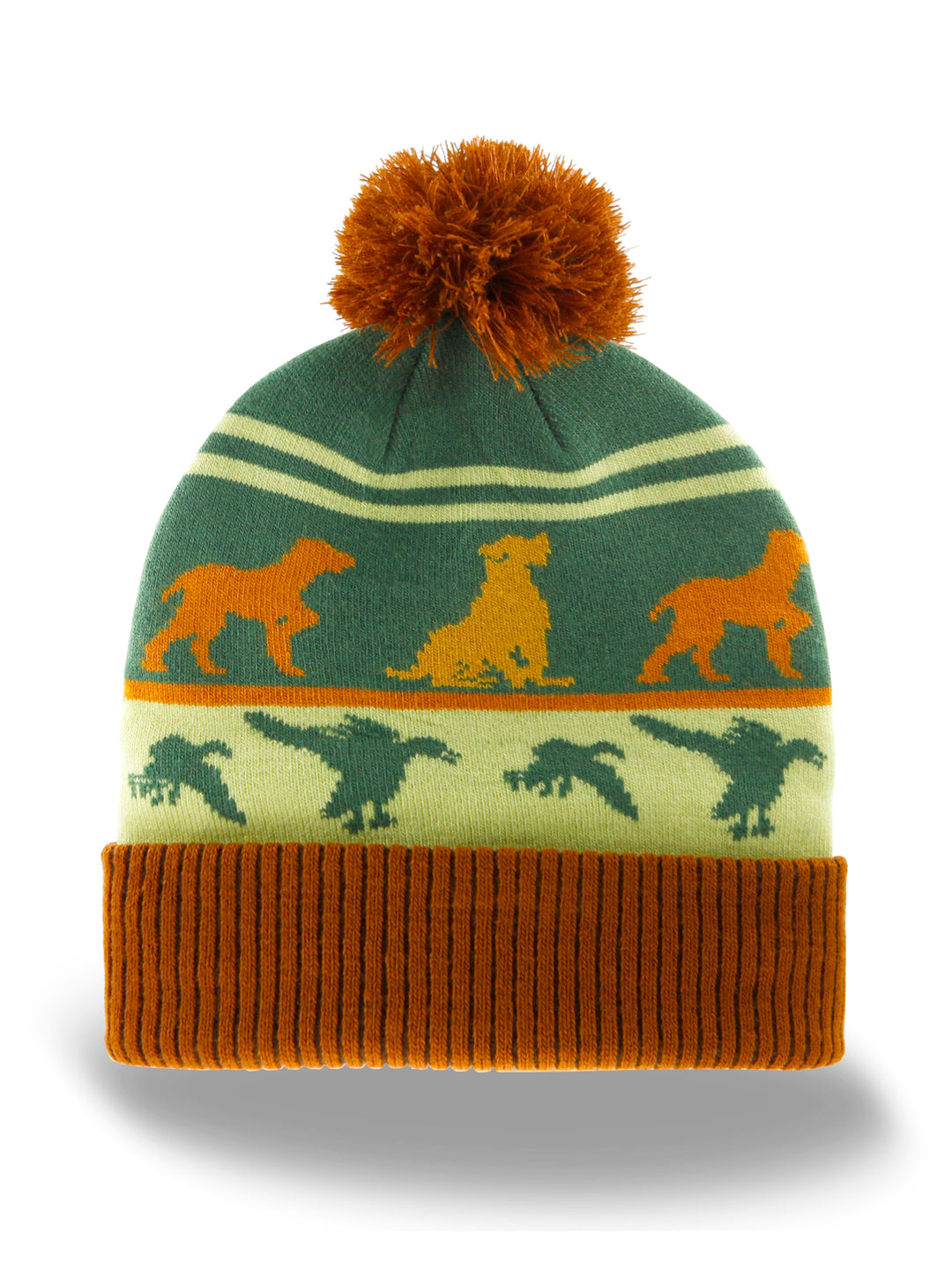 Hunting Dog Knit Beanie with Pom Pom Winter Hat Retriever Duck Outdoor Snow Gear