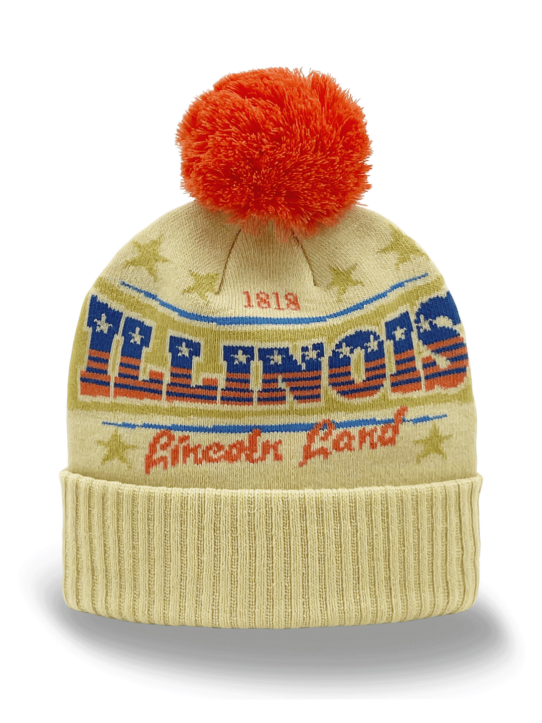 Illinois Knit Beanie Winter Hat with Pom Pom | Lincoln Land Souvenir Gift