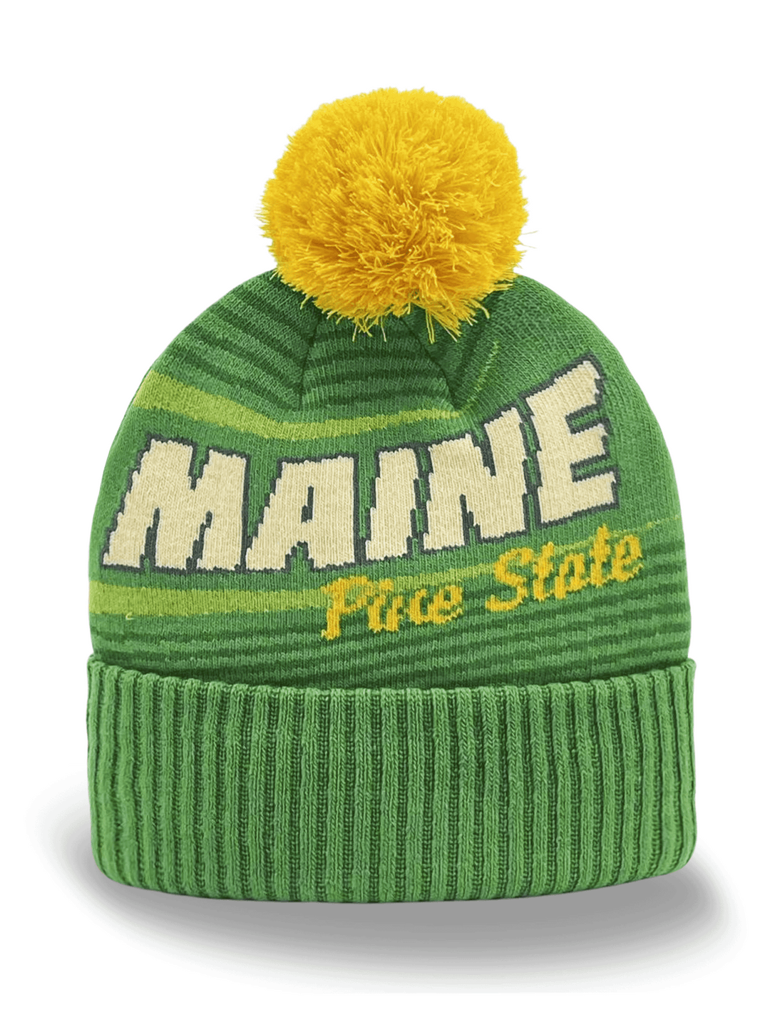 Maine Pine State Knit Beanie Winter Hat with Pom Pom for Men Women Outdoor