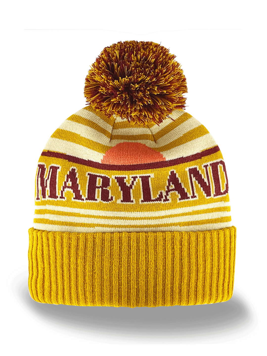 Maryland Knit Beanie with Pom Pom Winter Hat State Souvenir Gift