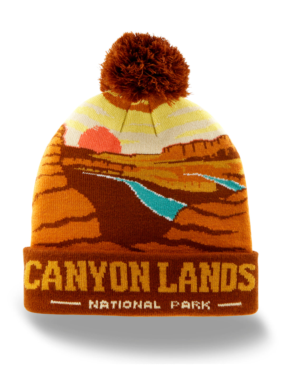 Canyonlands National Park Beanie Hat with Pom | Desert Sunset Knit Hiking Gift