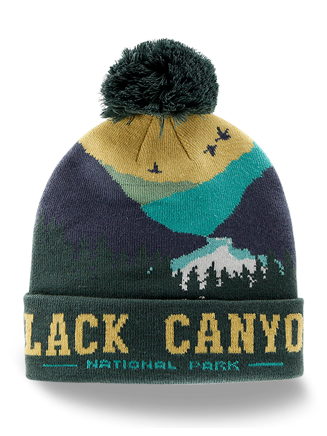 Black Canyon National Park Beanie Hat with Mountain River Landscape Knit Winter Cap