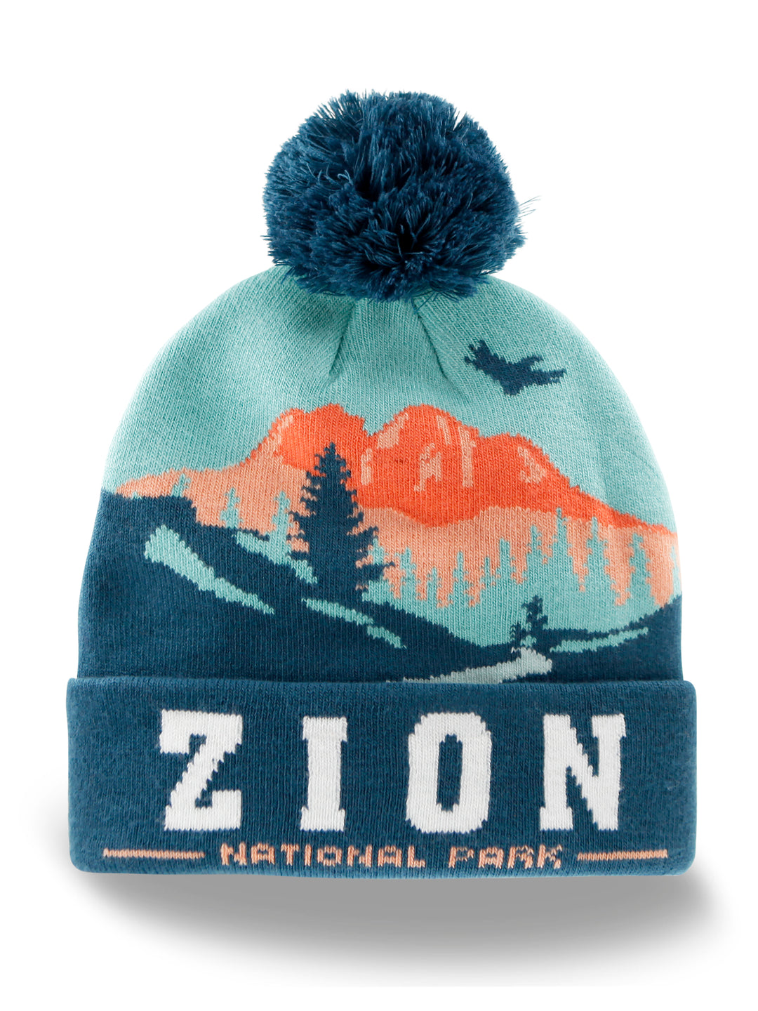 Zion National Park Beanie Hat with Pom Winter Knit Souvenir Outdoor Hiking Travel Gift
