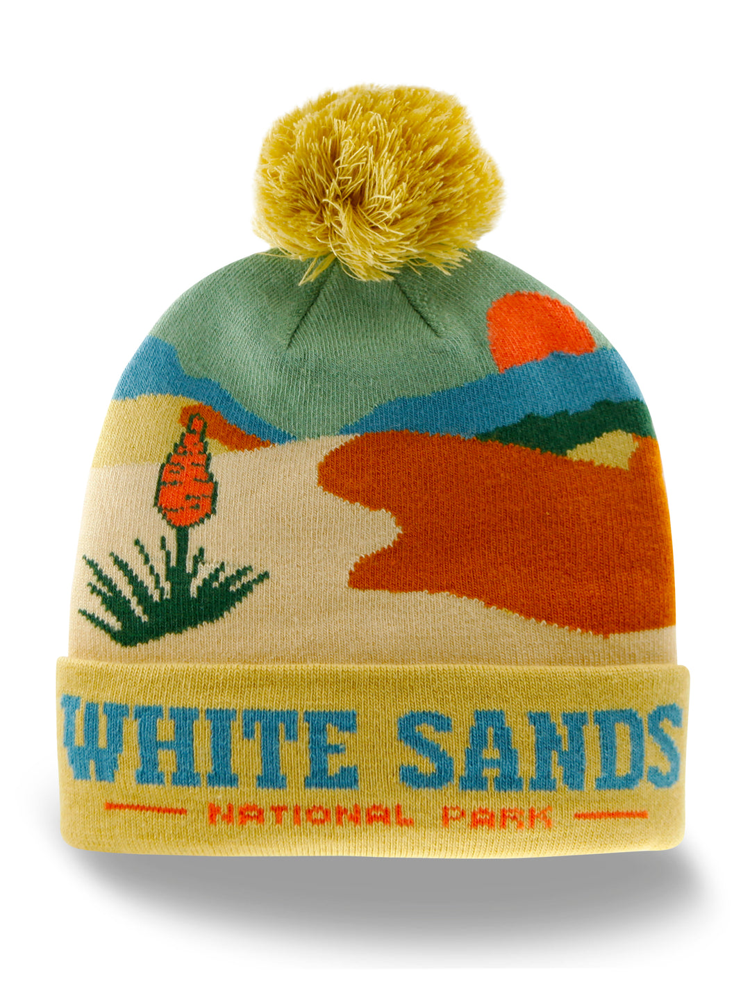 White Sands National Park Beanie Desert Knit Hat with Pom Pom Warm Souvenir