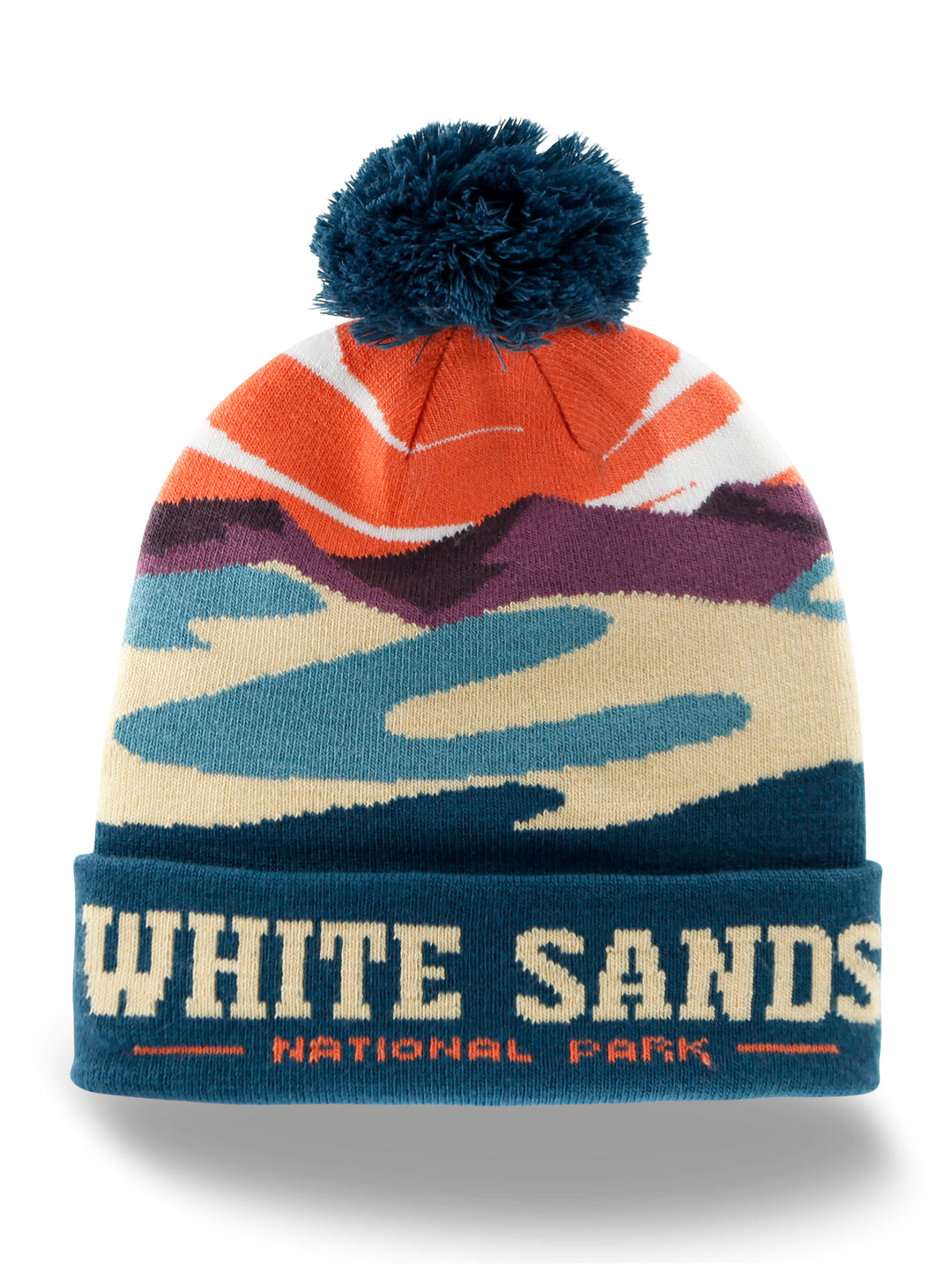 White Sands National Park Beanie Hat with Pom Pom Winter Knit Cap Desert Hiking Gift
