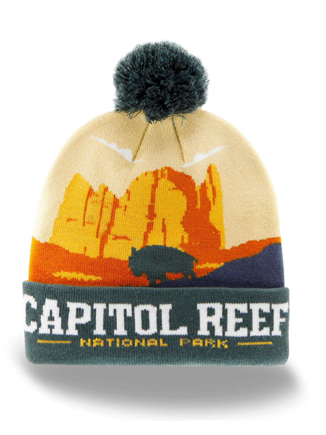 Capitol Reef National Park Beanie Hat Winter Knit Pom Pom Hiking Desert Souvenir