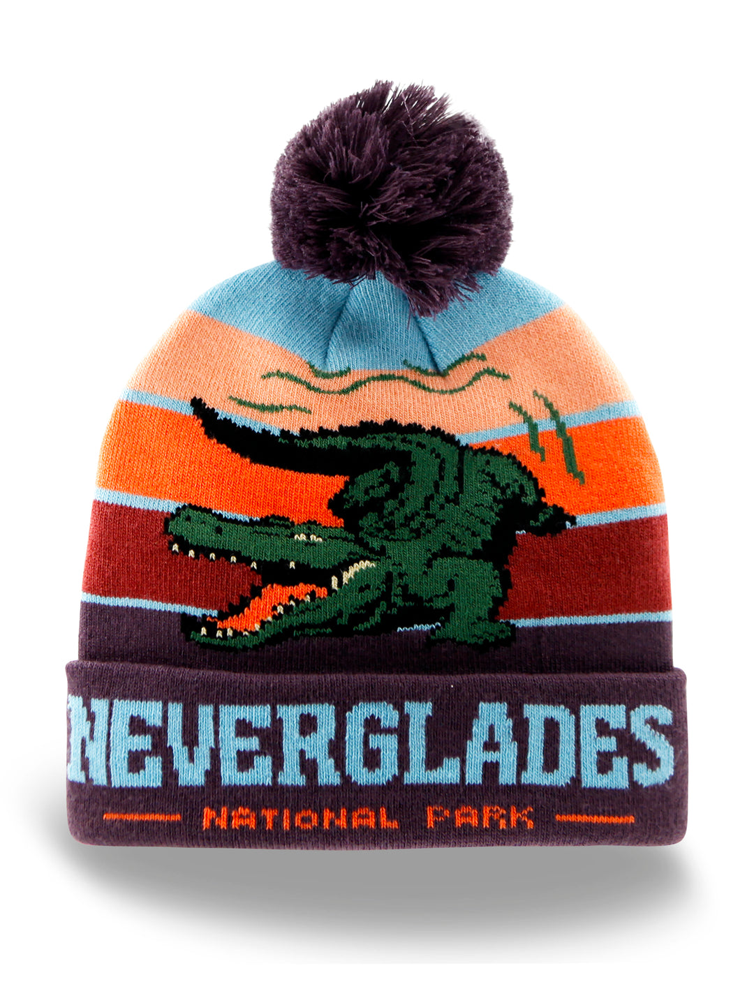 Everglades National Park Beanie Hat with Pom Pom Winter Knit Cap Alligator Gift