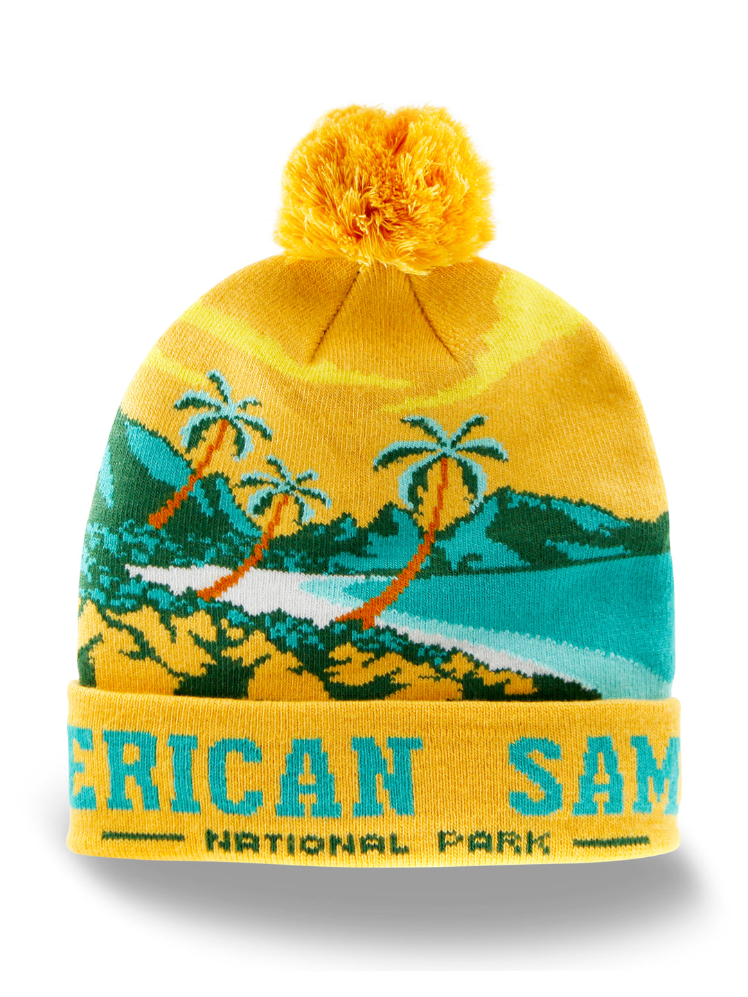 American Samoa National Park Beanie Tropical Knit Hat with Pom Pom Warm Souvenir