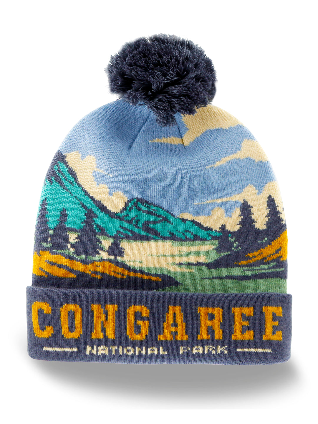 Congaree National Park Beanie Hat with Pom Pom Winter Knit Cap Outdoor Hiking Gift