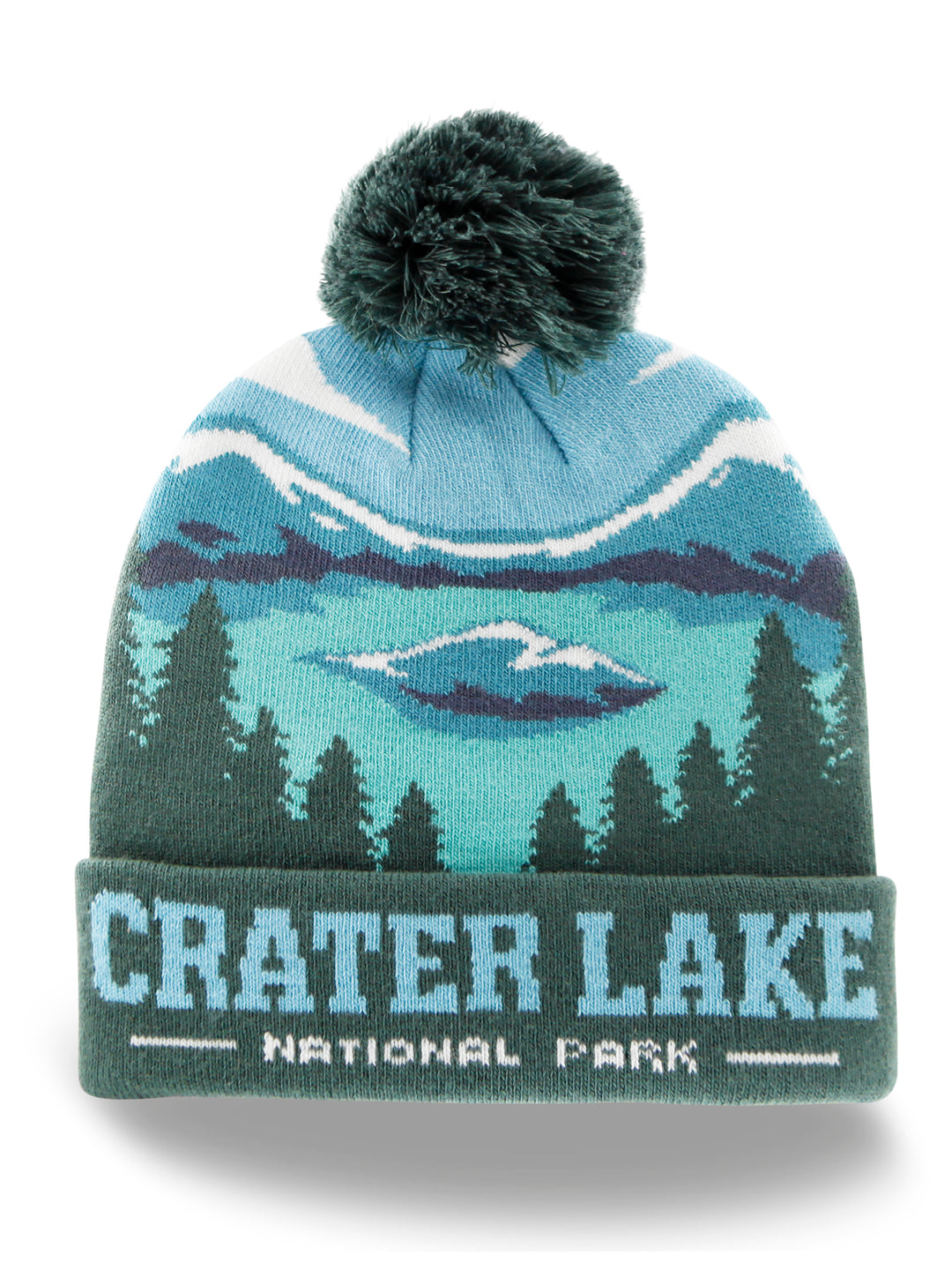 Crater Lake National Park Beanie Winter Knit Hat with Pom Pom Warm Souvenir
