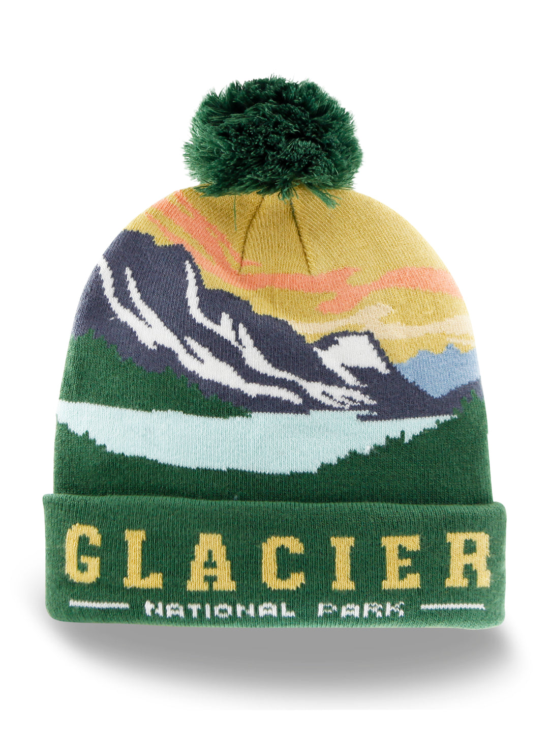 Glacier National Park Beanie Winter Knit Hat with Pom Pom Warm Souvenir