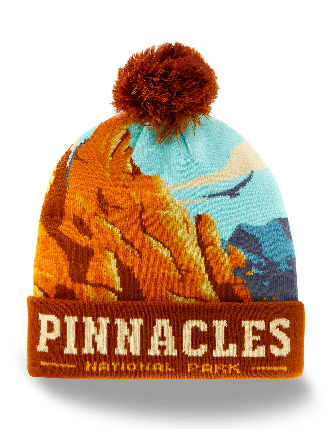 Pinnacles National Park Beanie Hat Winter Knit Pom Cap Cliffs Outdoor Hiking Souvenir