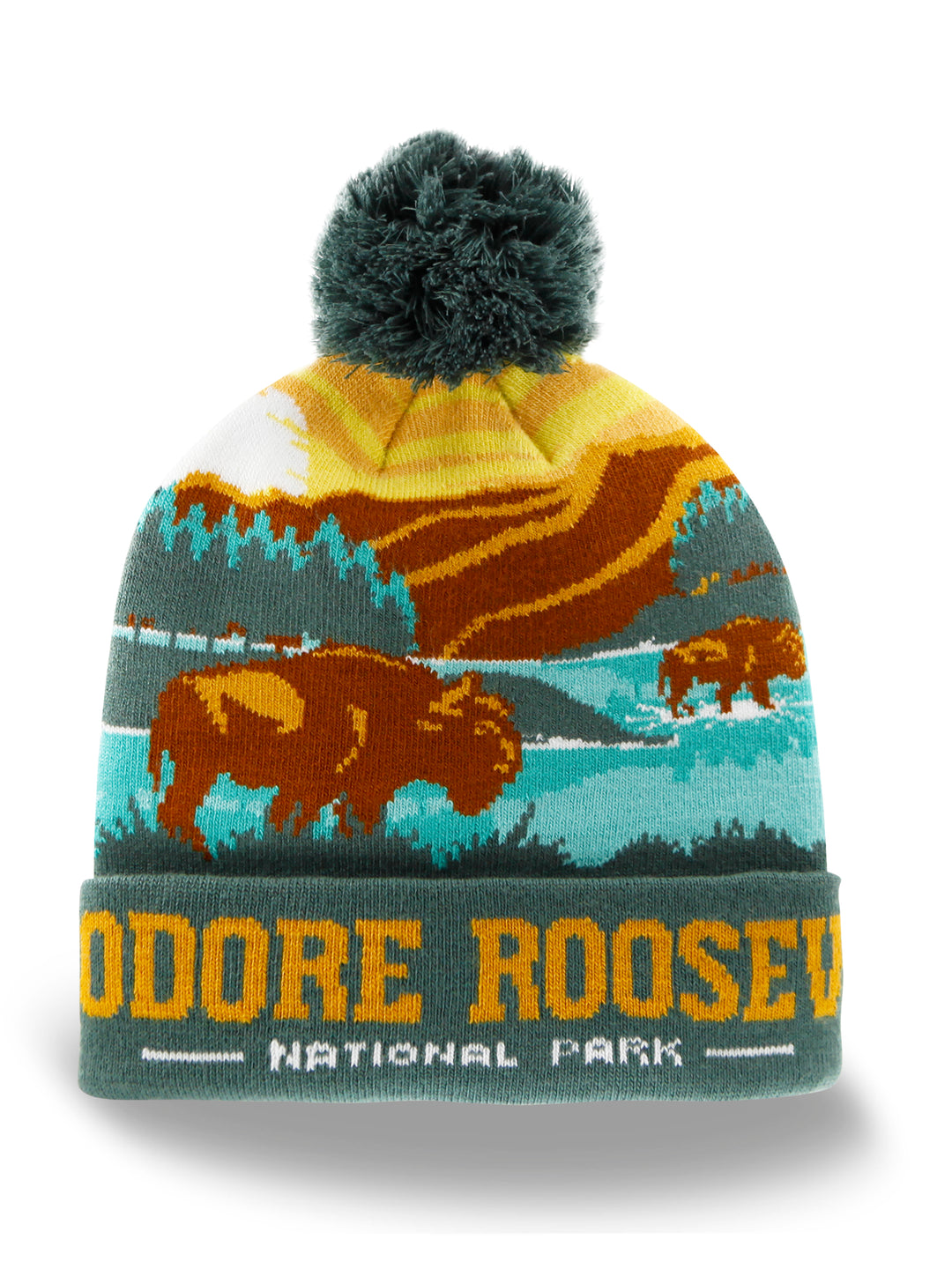 Theodore Roosevelt National Park Beanie Winter Knit Hat with Pom Pom Warm Souvenir