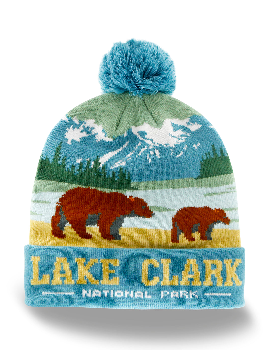 Lake Clark National Park Beanie Hat Winter Knit Pom Pom Hiking Souvenir