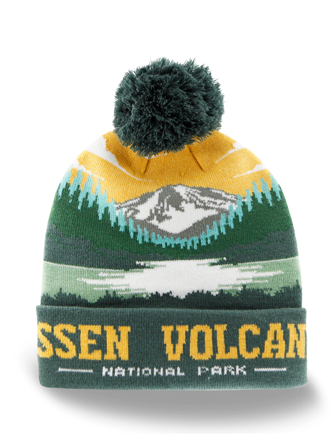 Lassen Volcanic National Park Beanie Hat Winter Knit Pom Pom Hiking Souvenir
