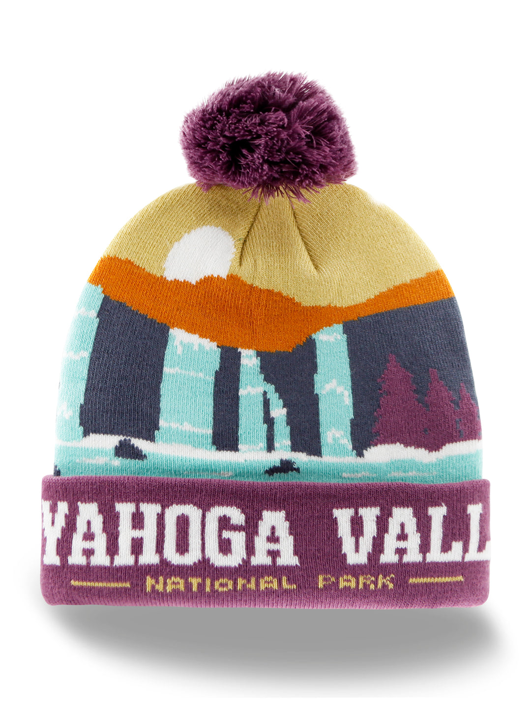 Cuyahoga Valley National Park Beanie Hat Winter Knit Pom Cap Waterfall Outdoor Souvenir