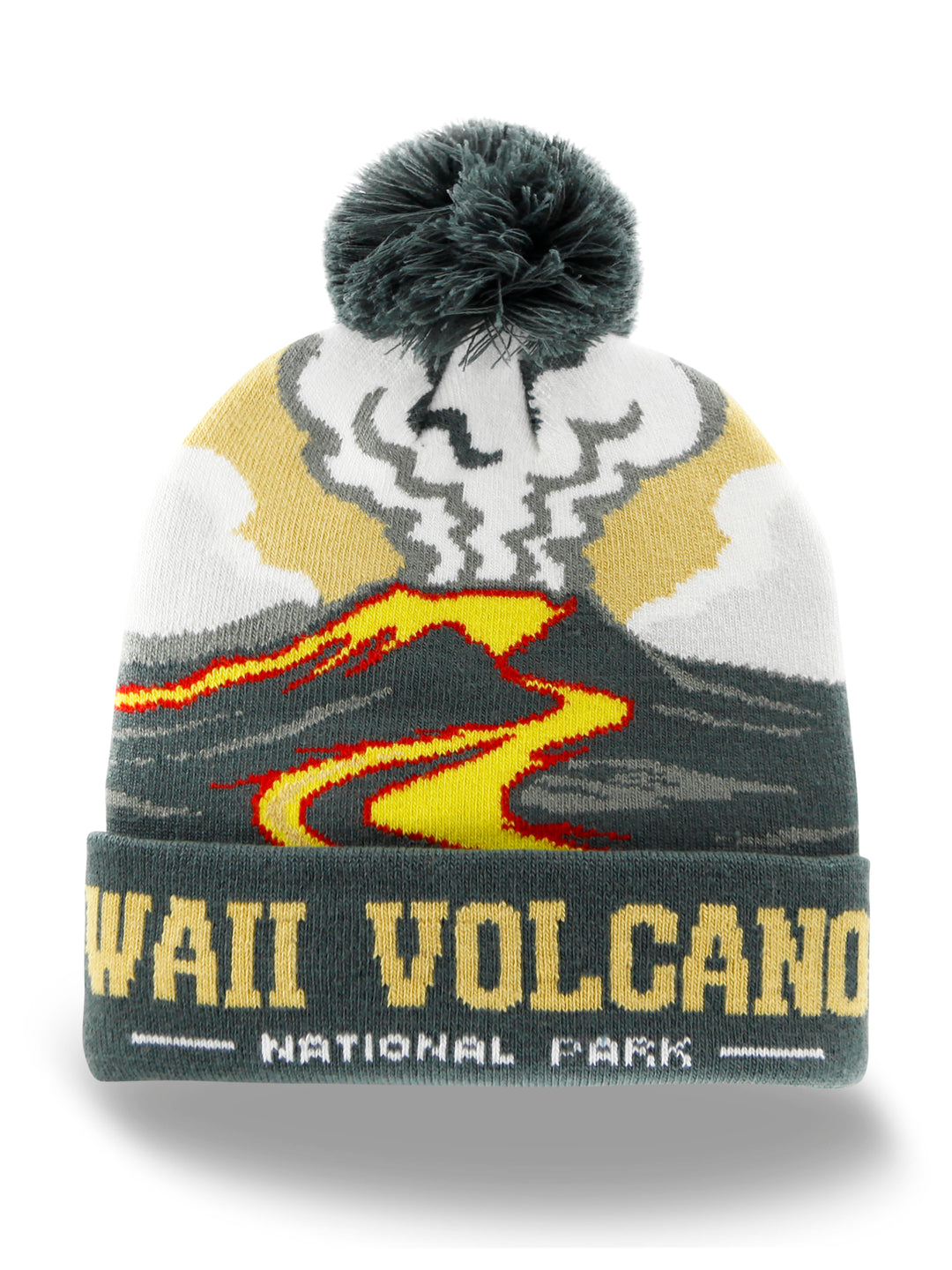 Hawaii Volcanoes National Park Beanie Hat with Pom Pom Winter Knit Cap Outdoor Hiking Gift