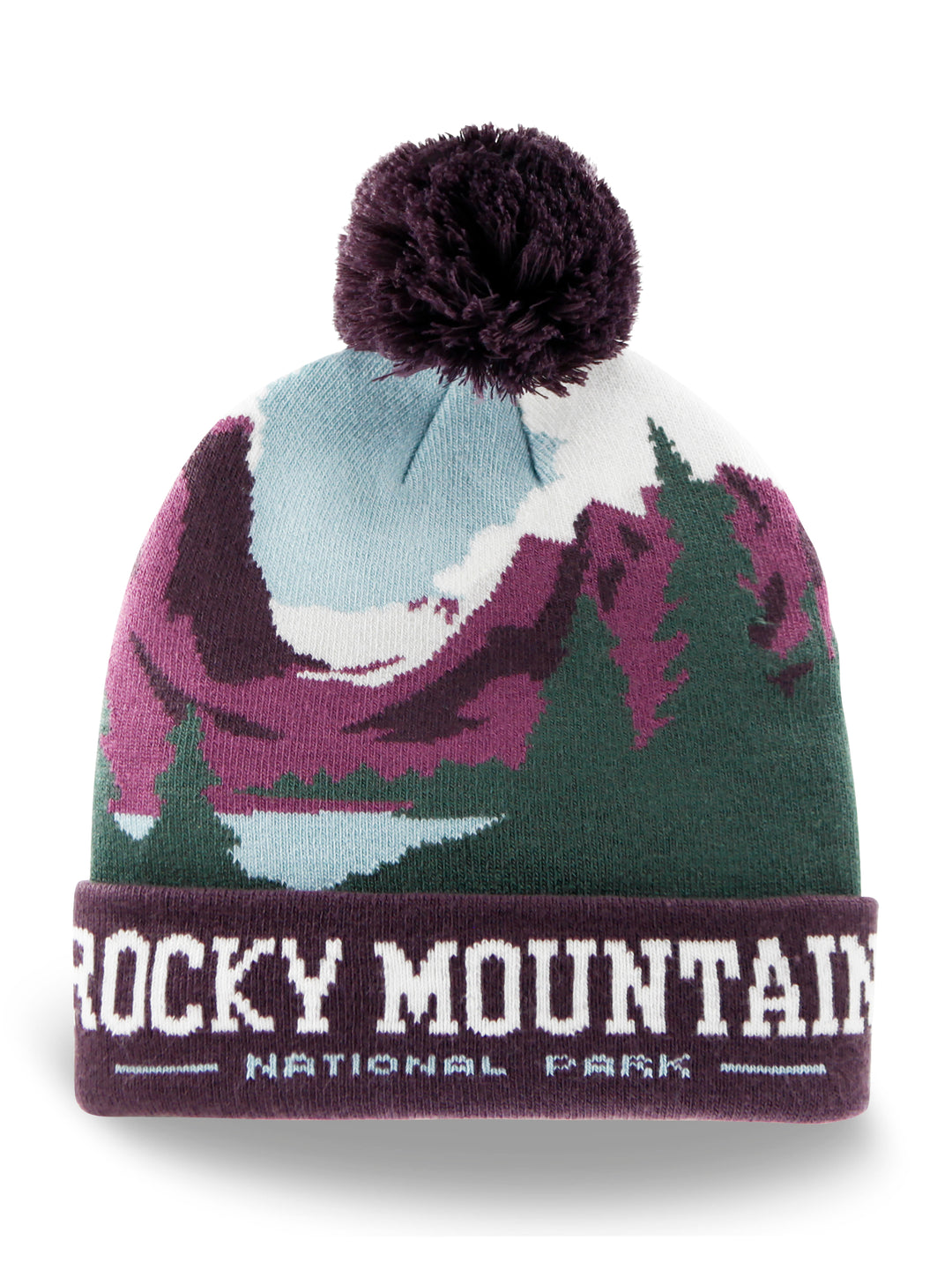 Rocky Mountain National Park Beanie Hat with Pom Winter Knit Cap