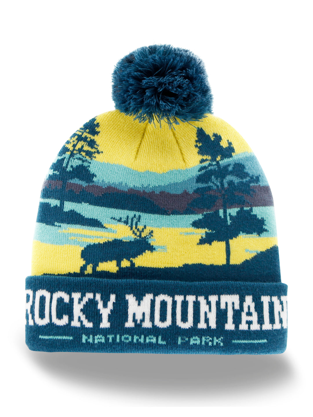 Rocky Mountain National Park Beanie Hat Winter Knit Pom Cap Outdoor Hiking Souvenir