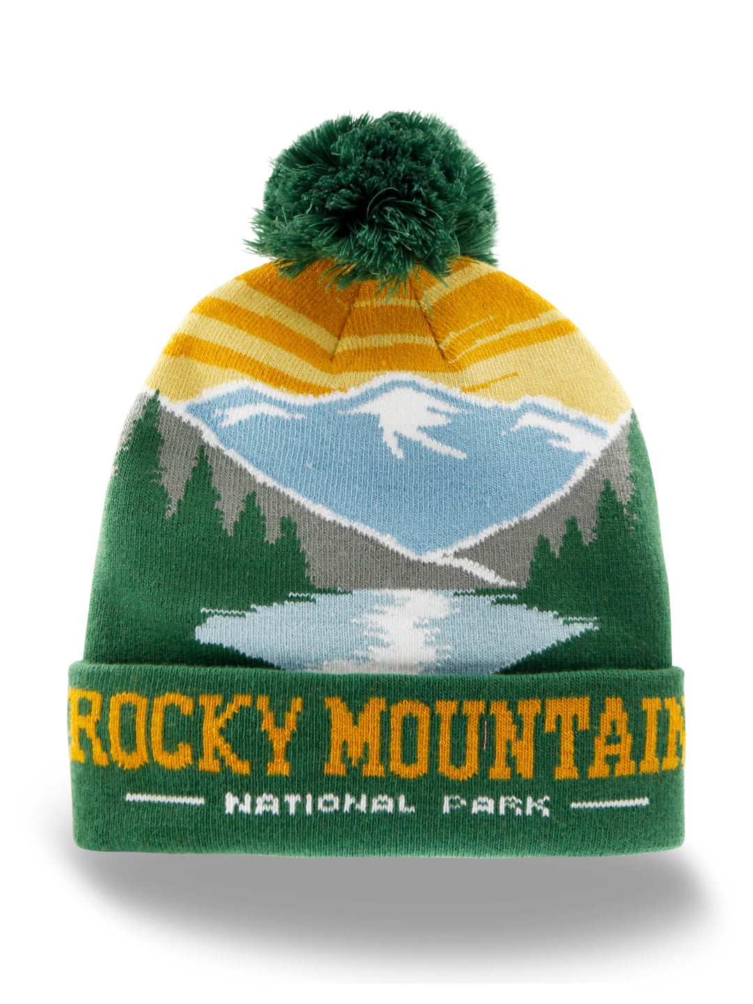 Rocky Mountain National Park Beanie Hat Winter Knit Pom Pom Hiking Souvenir