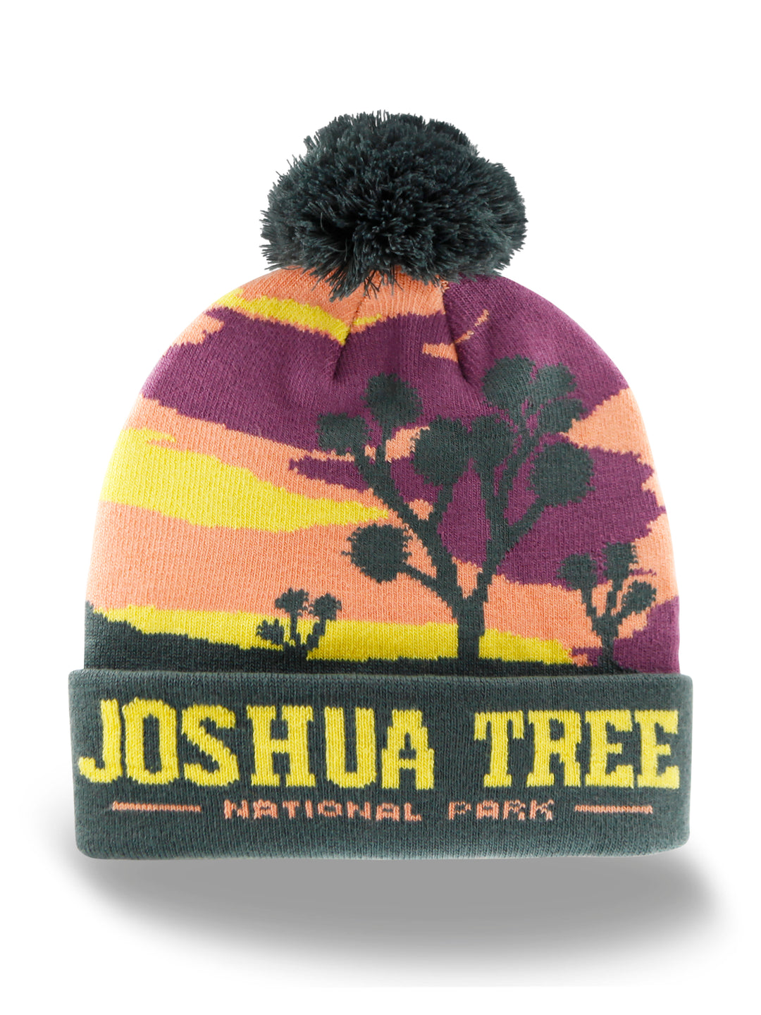 Joshua Tree National Park Beanie Hat with Pom Pom Winter Knit Cap Outdoor Sunset Hiking Hat