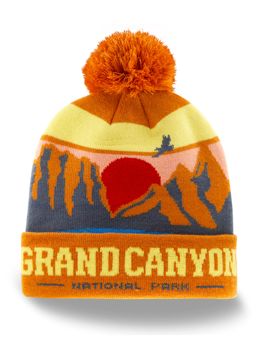 Grand Canyon National Park Knit Beanie Hat with Pom Pom Winter Outdoor Sunset Cap