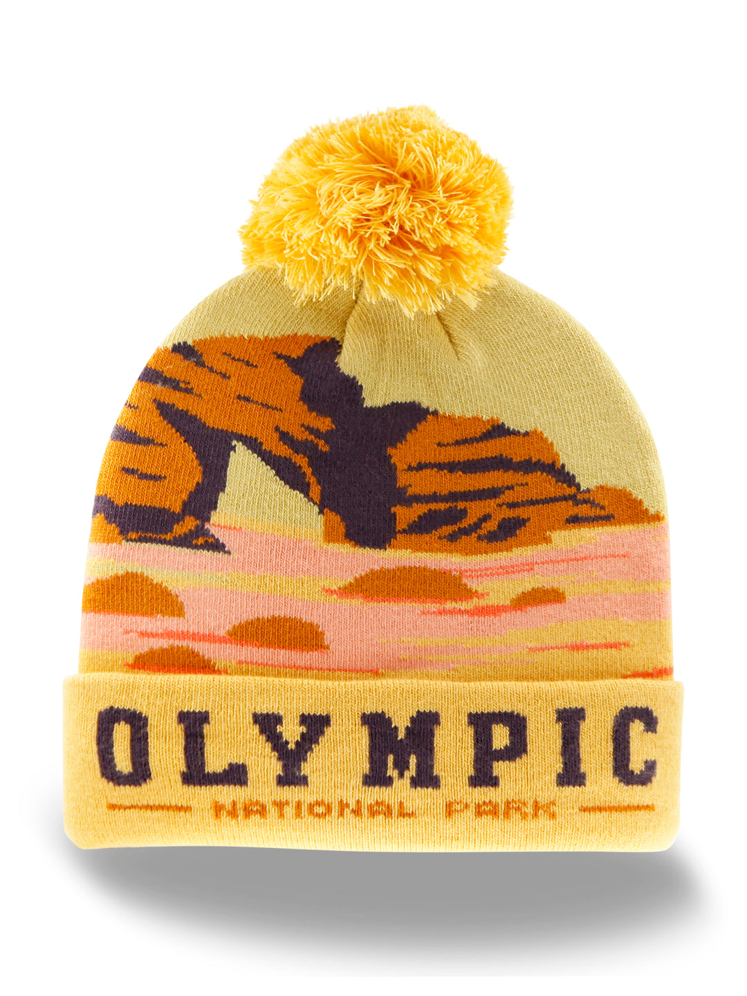 Olympic National Park Beanie Hat with Pom Pom Winter Knit Cap Outdoor Hiking Hat