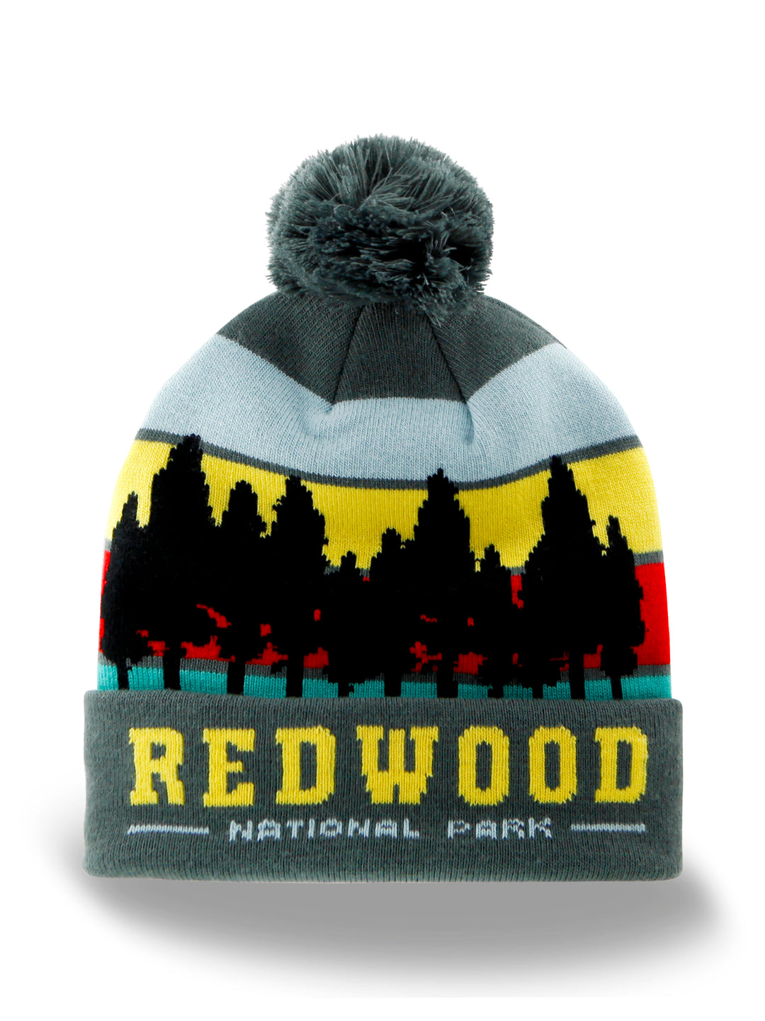 Redwood National Park Beanie Hat with Pom Pom Winter Knit Cap Outdoor Hiking Hat
