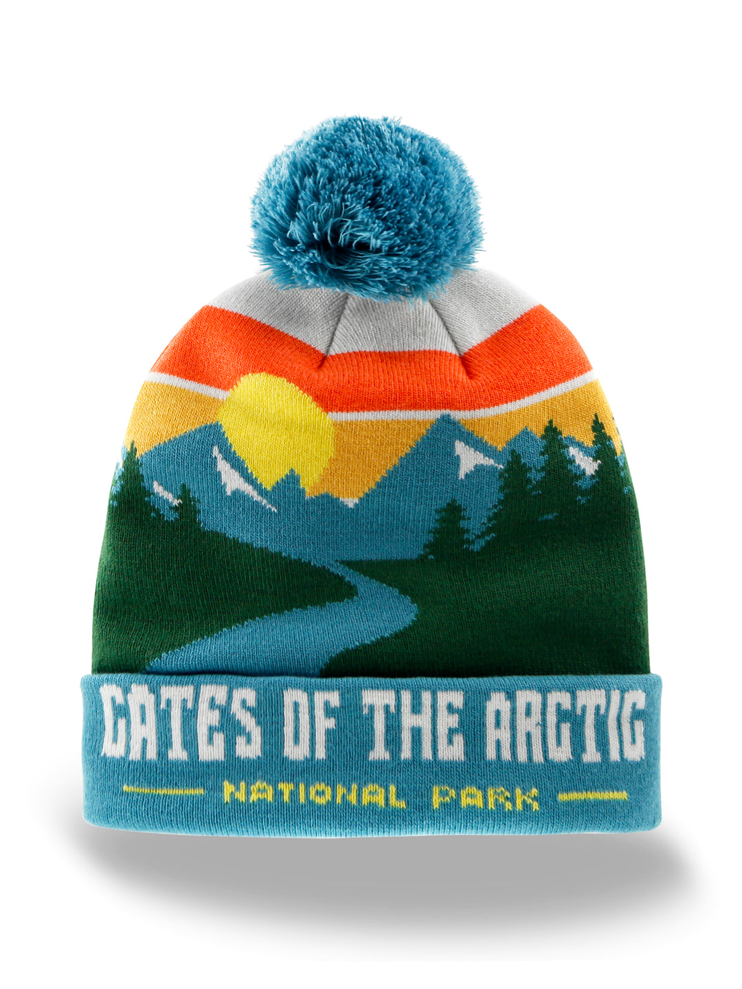 Gates of the Arctic National Park Beanie, Warm Mountain Sunset Knit Hat for Hiking