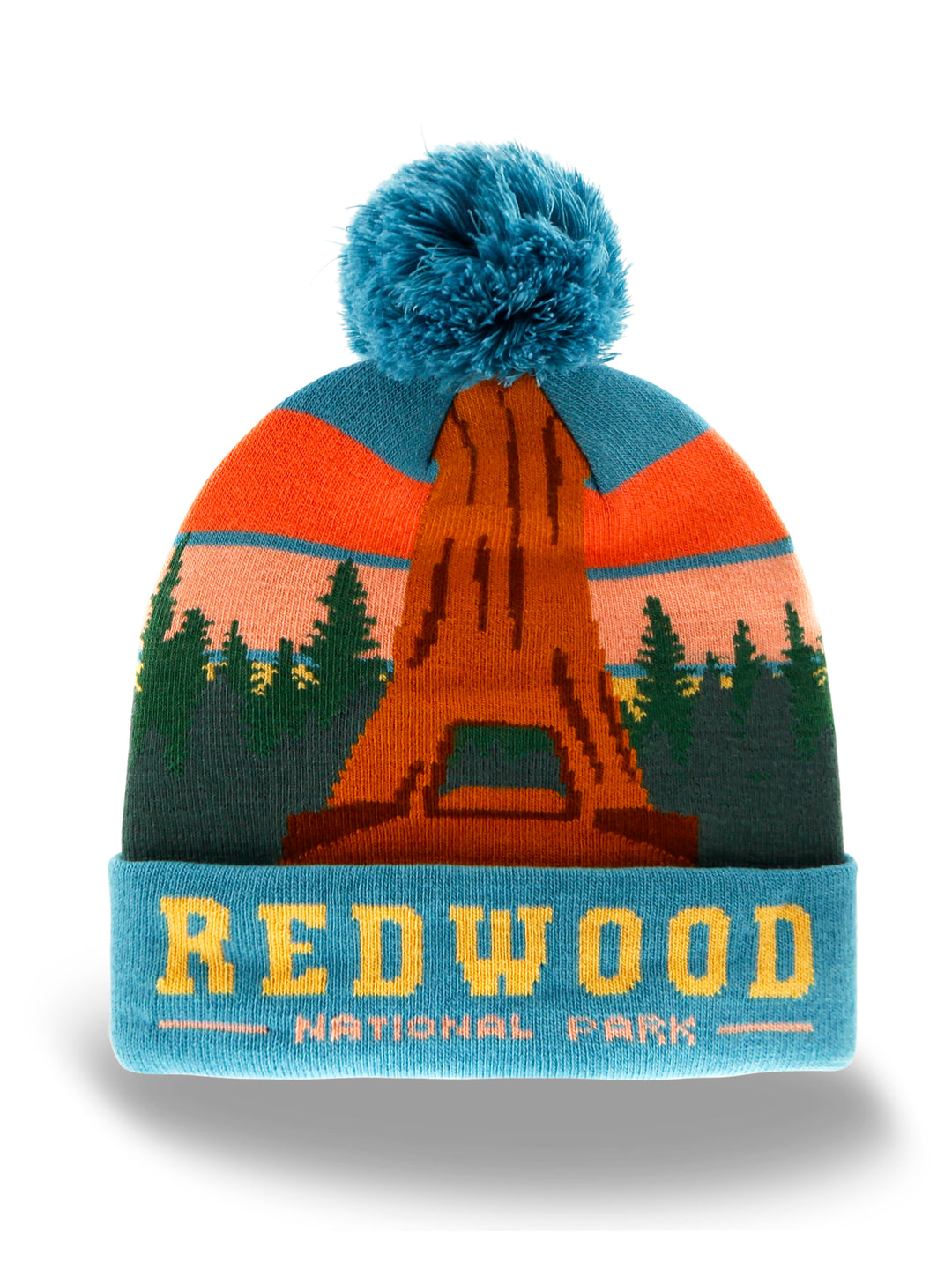 Redwood National Park Beanie Hat with Pom Pom Winter Knit Cap Outdoor Adventure Hat
