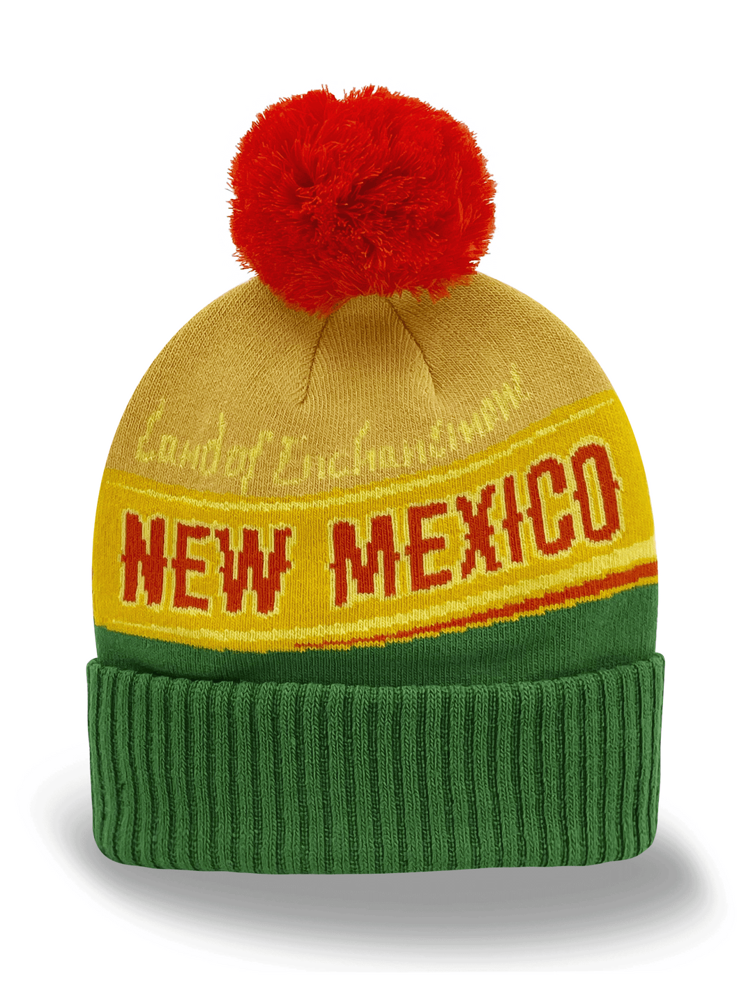 New Mexico Knit Beanie Winter Hat with Pom Pom | Southwest Travel Souvenir