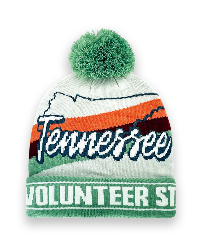 Tennessee Beanie Winter Knit Hat with Pom Pom Volunteer State Design