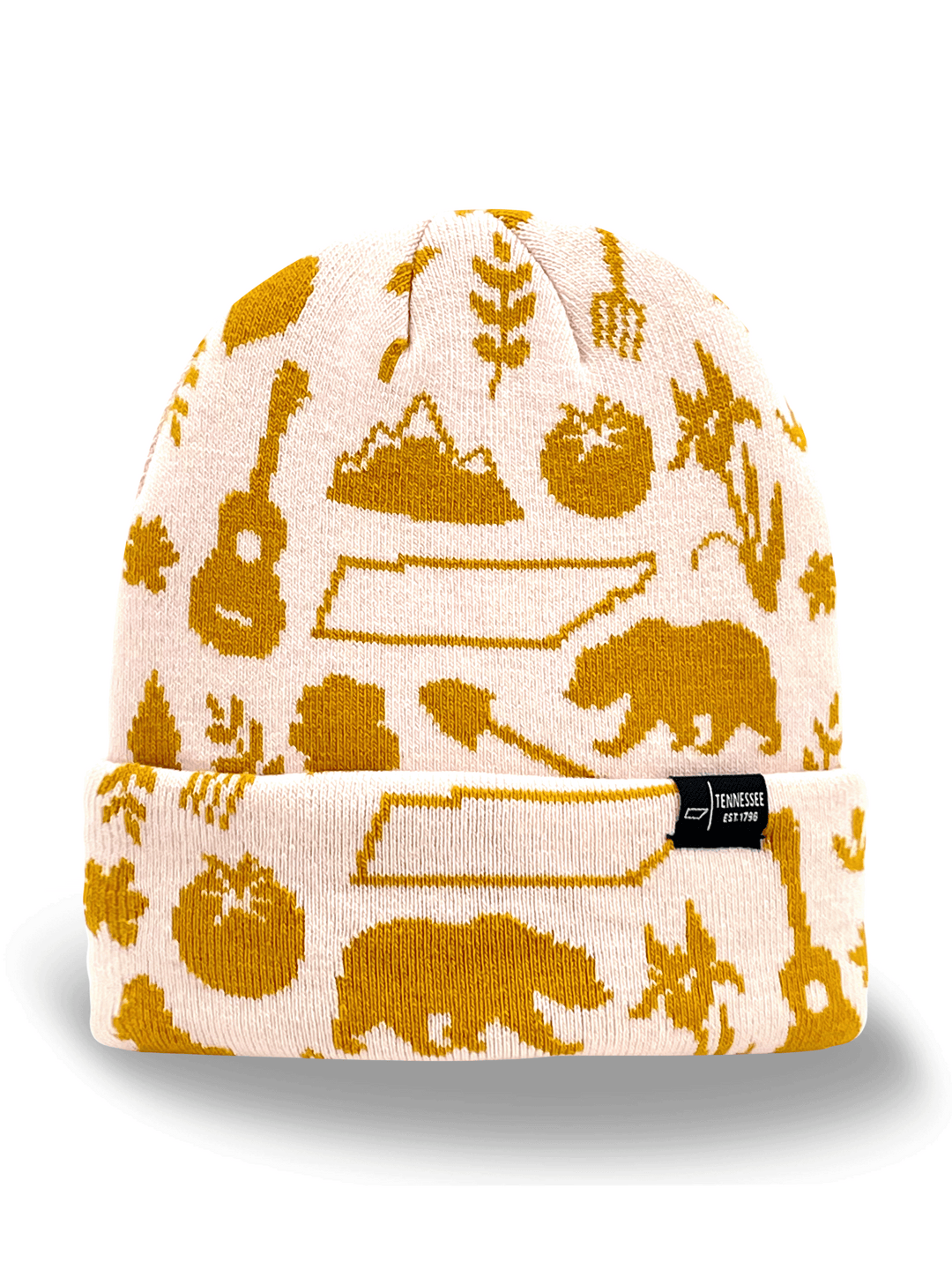Tennessee State Icons Knit Beanie Hat – Outdoor Adventure Souvenir Gift