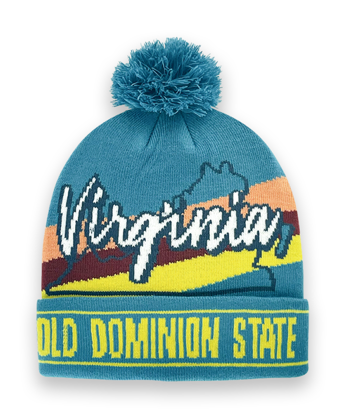 Virginia Knit Beanie with Pom Pom Winter Hat Old Dominion State Souvenir Gift
