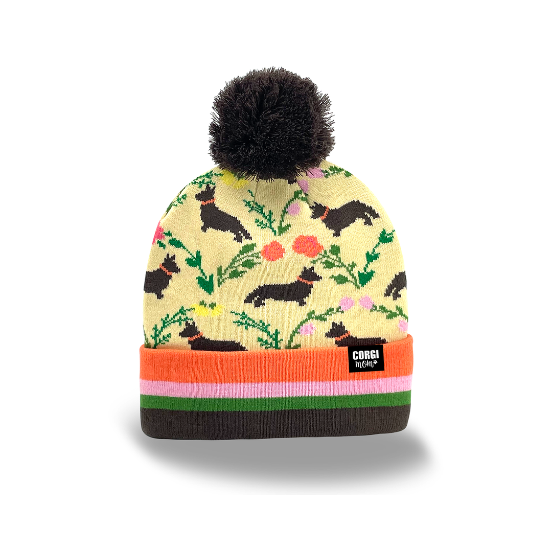 Garden Corgi Knit Beanie