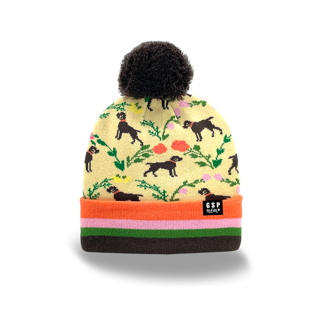 German Shorthaired Pointer Dog Pom Pom Knit Beanie, Outdoor Warm Winter Hat for Pet Lovers