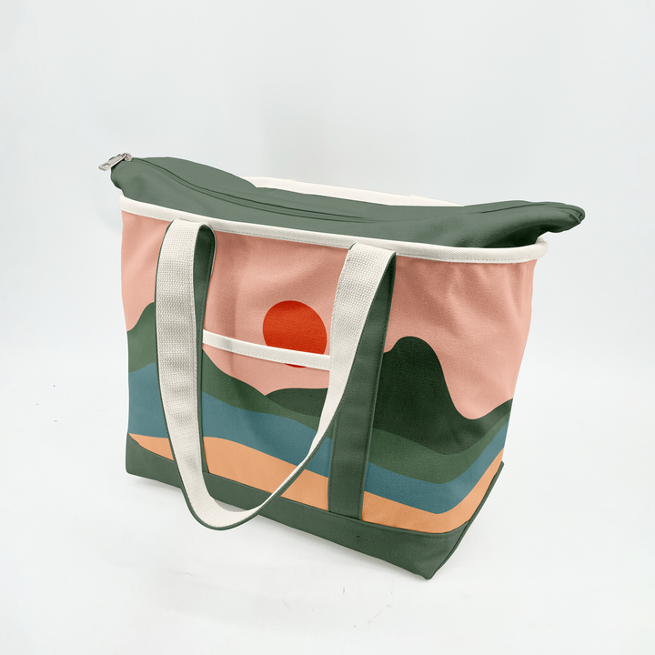 Minimalist Mountain Landscape Canvas Tote Bag