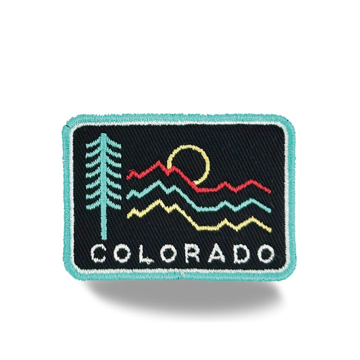Colorado Sunset Peaks Iron On Embroidery Patch